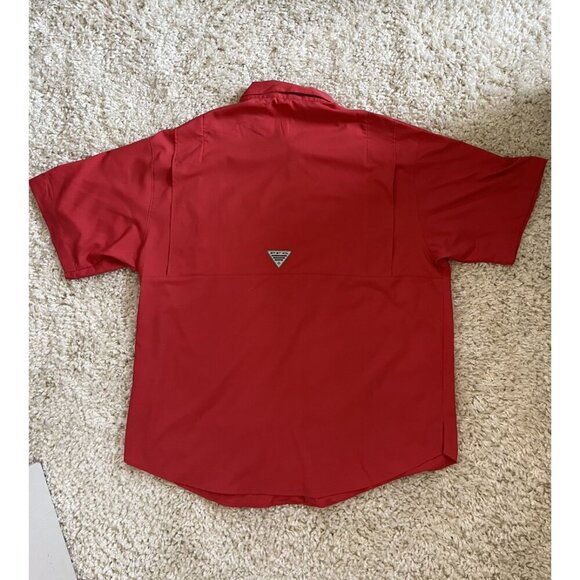 Columbia Mens Red Short-Sleeve Button-Up Shirt XL Polyester - Picture 3 of 3